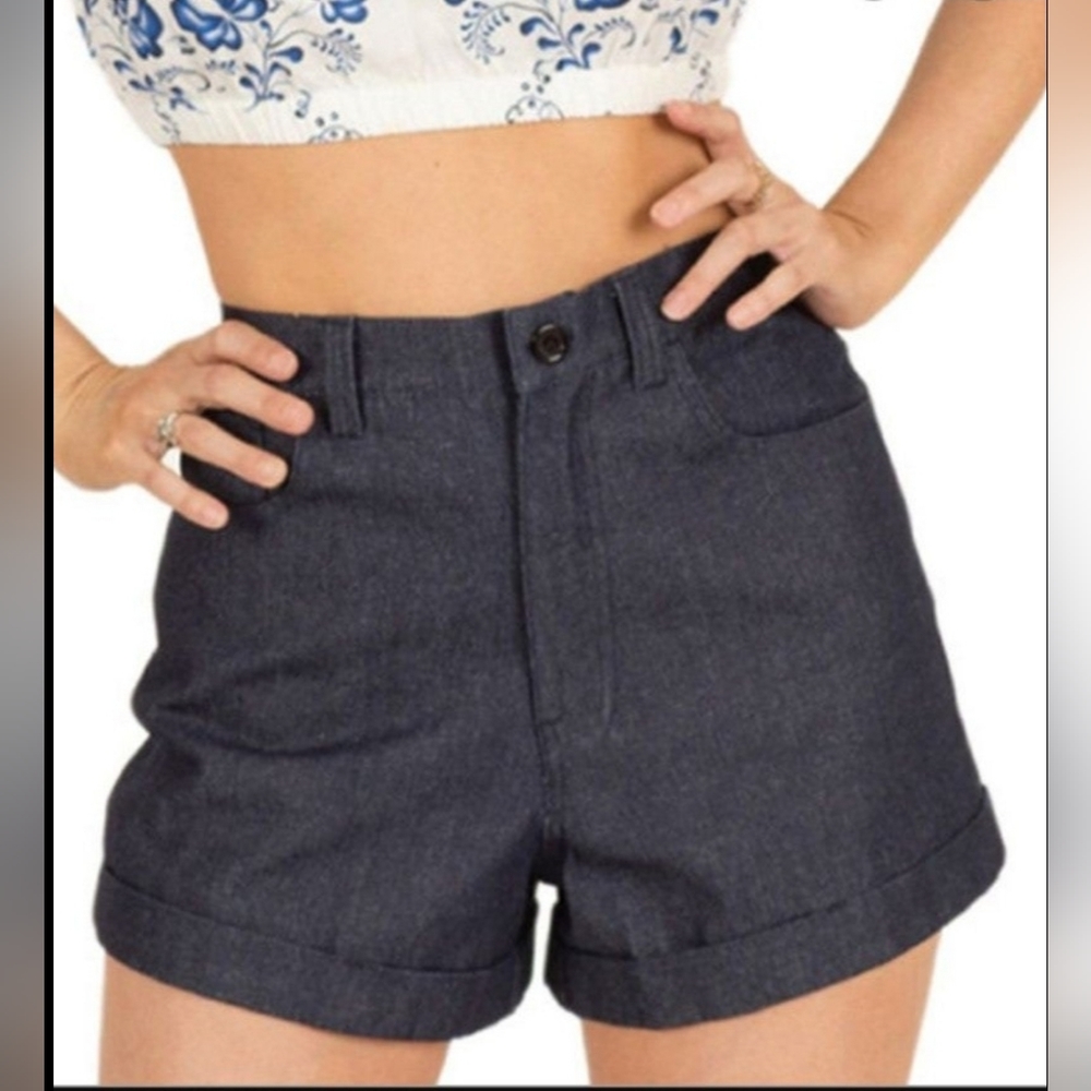 Tatyana High Waisted Tide Chica Shorts Plus Denim Retro 4X NWOT